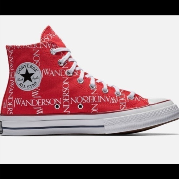 Red High Top JW ANDERSON X Converse Chuck Taylors - Picture 2 of 6